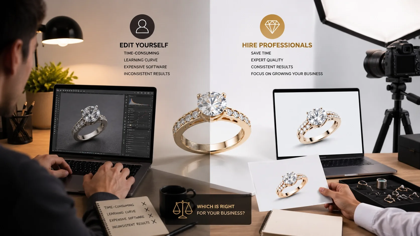 Should You Edit Jewelry Photos Yourself or Hire Professionals?